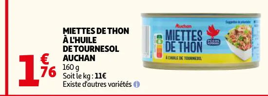 Promotie: Miettes de thon à l'huile de tournesol