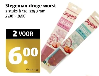 Aanbieding: droge worst
