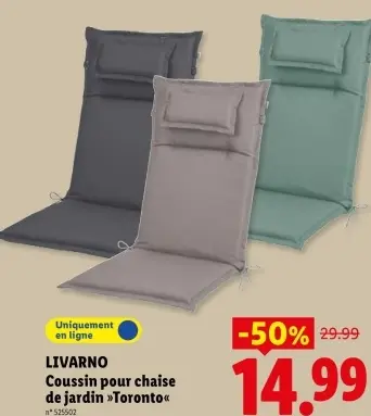 Offre: Coussin pour chaise de jardin "Toronto"
