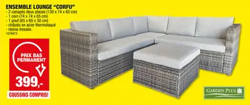 Offre: Garden Plus salon de jardin Corfu gris clair