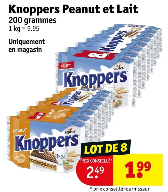 Offre: Knoppers Peanut et Lait