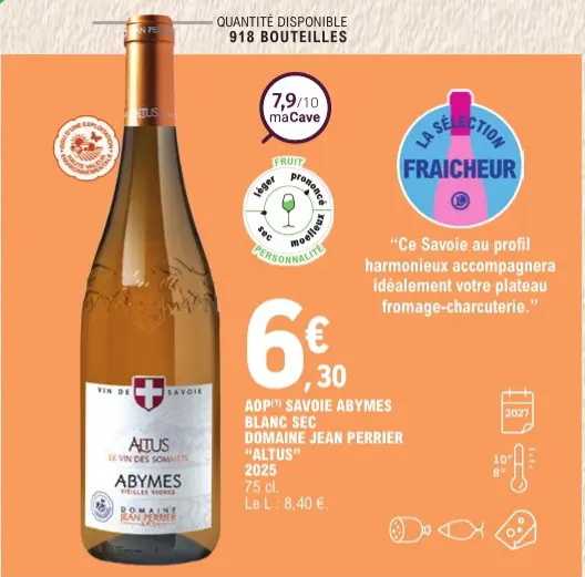 Offre: Savoie Abymes Blanc Sec Domaine Jean Perrier "Altus"