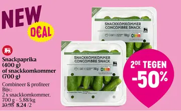 Aanbieding: Snackpaprika of snackkomkommer