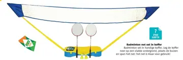 Aanbieding: Badminton net set in koffer