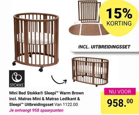 Aanbieding: Mini Bed Stokke® Sleepi™ Warm Brown