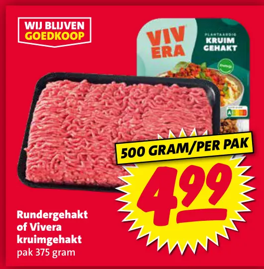 Aanbieding: Rundergehakt of Vivera kruimgehakt