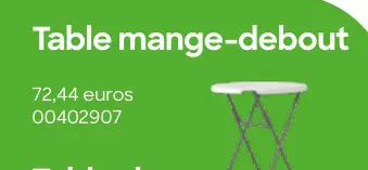 Offre: Table mange-debout / Table de banquet