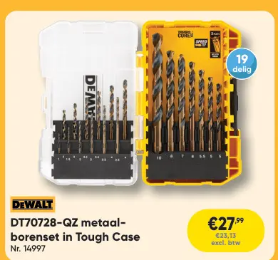 Promotie: DT70728-QZ metaal-borenset in Tough Case