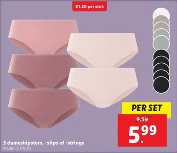 Aanbieding: dameshipsters, -slips of -strings