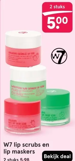 Aanbieding: W7 lip scrubs en lip maskers