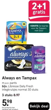 Aanbieding: Always en Tampax
