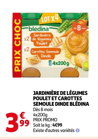 Offre: Jardinière de légumes poulet et carottes semo