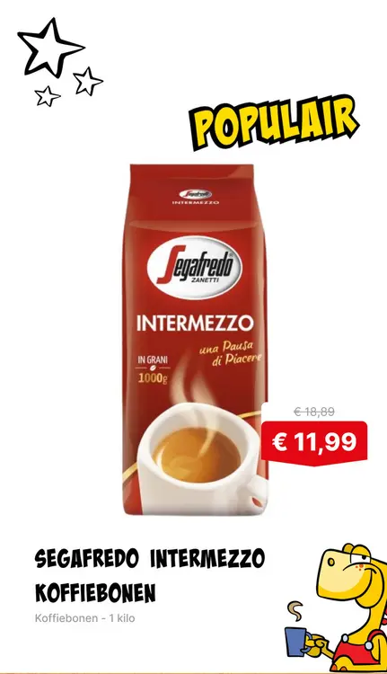 Aanbieding: Segafredo intermezzo koffiebonen