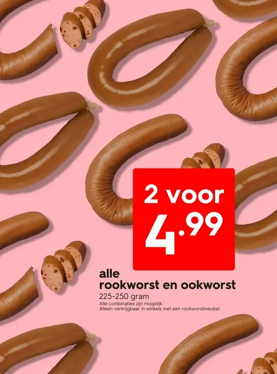 Aanbieding: rookworst en ookworst