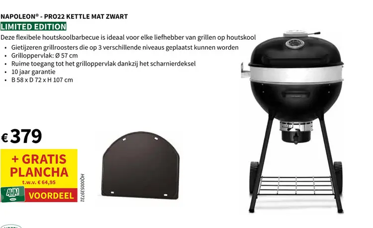 Promotie: Pro22 kettle mat zwart