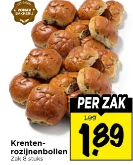 Aanbieding: Krenten-rozijnenbollen