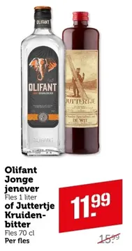 Aanbieding: Olifant Jonge jenever of Juttertje Kruidenbitter
