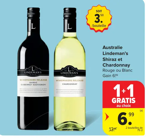 Offre: Lindeman's Shiraz et Chardonnay