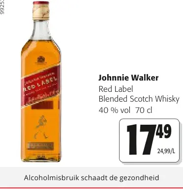 Promotie: Johnnie Walker Red Label Blended Scotch Whisky