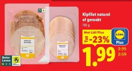 Aanbieding: Kipfilet naturel of gerookt