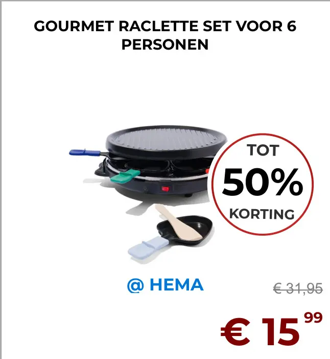 Aanbieding: Gourmet raclette set