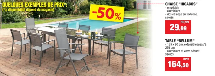 Offre: Chaise "hicacos" + Table "bellum"