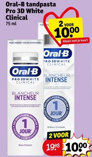 Promotie: Oral-B tandpasta Pro 3D White Clinical