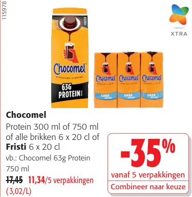 Promotie: Chocomel Protein of alle brikken of Fristi