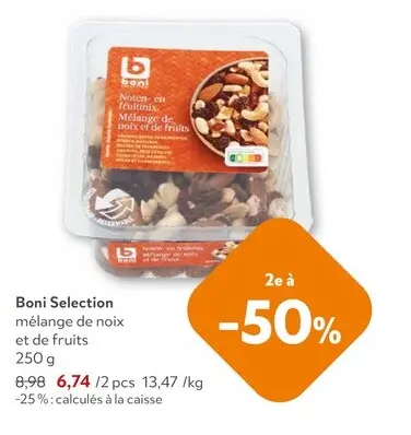 Offre: Boni Selection mélange de noix et de fruits