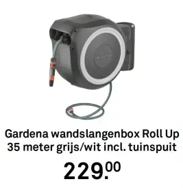 Aanbieding: Wandslangenbox Roll Up 35 meter grijs/wit