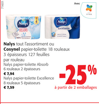 Offre: Nalys tout l'assortiment ou Cosynel papier-to