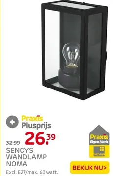 Aanbieding: Sencys wandlamp noma