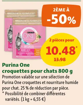Offre: Purina One croquettes pour chats