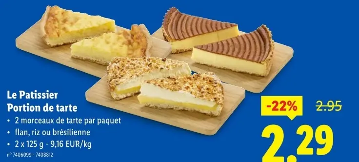 Offre: Portion de tarte