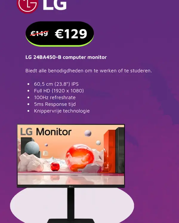 Aanbieding: 24BA450-B computer monitor