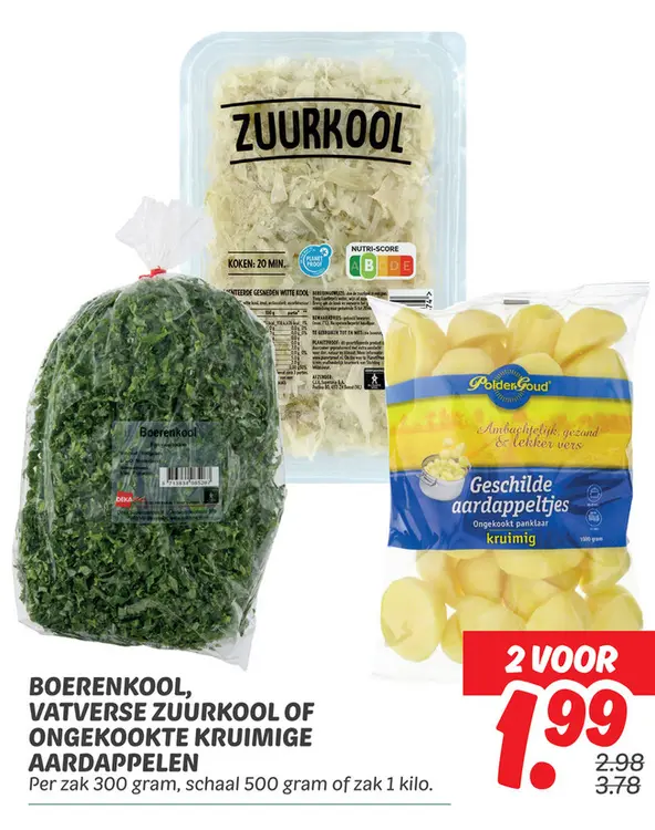 Aanbieding: Boerenkool, Vatverse Zuurkool of Ongekookte Kruimige aardappelen