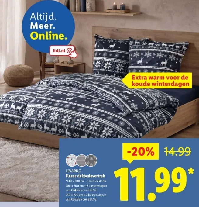 Aanbieding: Fleece dekbedovertrek