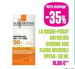 Offre: La Roche-Posay Anthelios UVMUNE 400 Fluide IP50+ 50ml