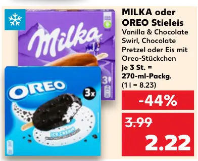 Aanbieding: MILKA oder OREO Stieleis