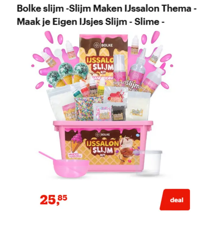 Promotie: Bolke slijm - slijm maken ijssalon thema