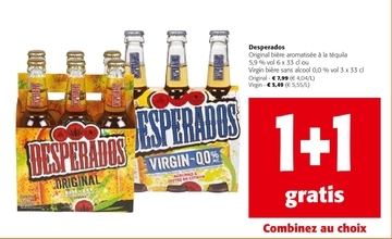 Offre: Desperados Original bière aromatisée à la téquila 1+1 gratis