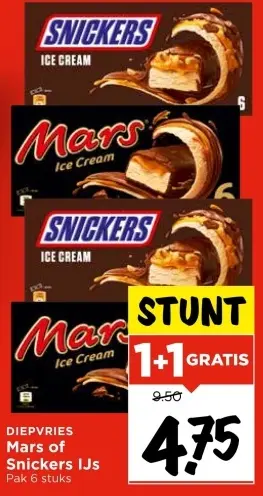 Aanbieding: Mars of Snickers IJs