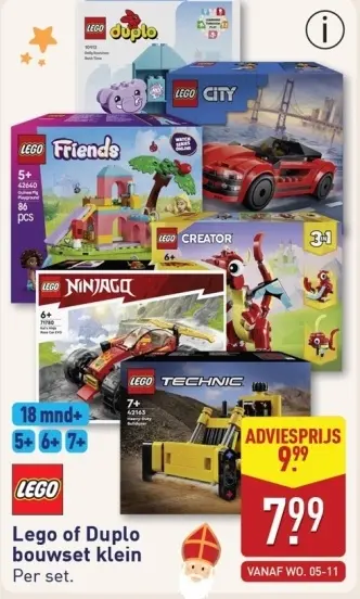 Aanbieding: Lego of Duplo bouwset klein