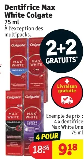 Offre: Dentifrice Max White Colgate
