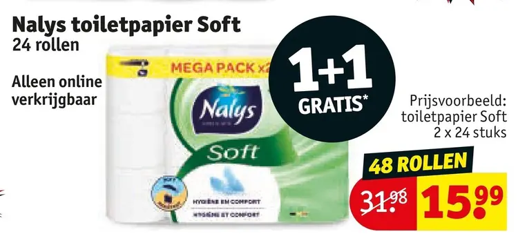 Aanbieding: Nalys toiletpapier Soft
