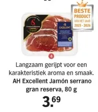 Aanbieding: AH Excellent Jamón serrano gran reserva
