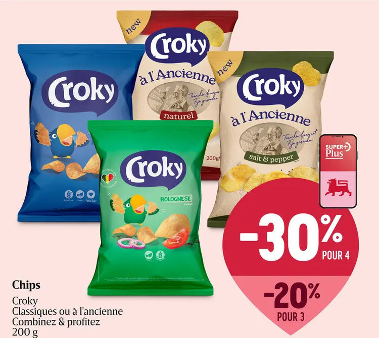Offre: Chips Croky Classiques ou à l'ancienne