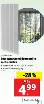 Aanbieding: Insectenwerend deurgordijn met lamellen