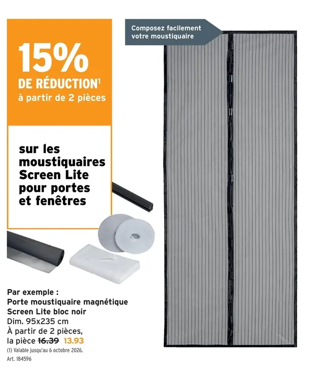 Offre: Porte moustiquaire magnétique Screen Lite blo