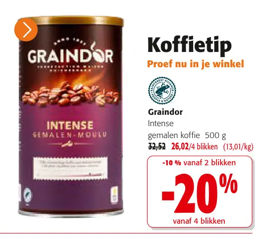 Promotie: Intense gemalen koffie